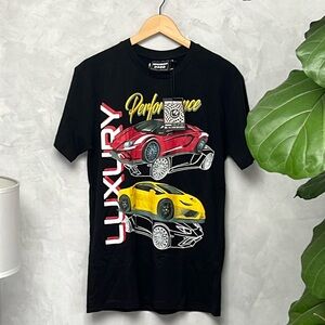 NWT Men’s Black Super Massive Graphic Car Short Sleeve T Shirt, Size M